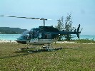 The helicopter back on Antigua.